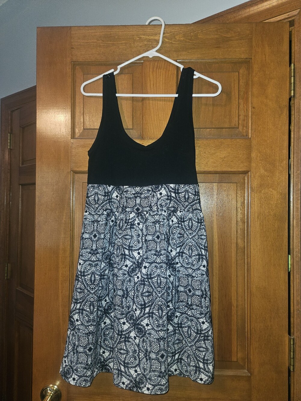 Vintage Express Black & White Printed Tank Dress